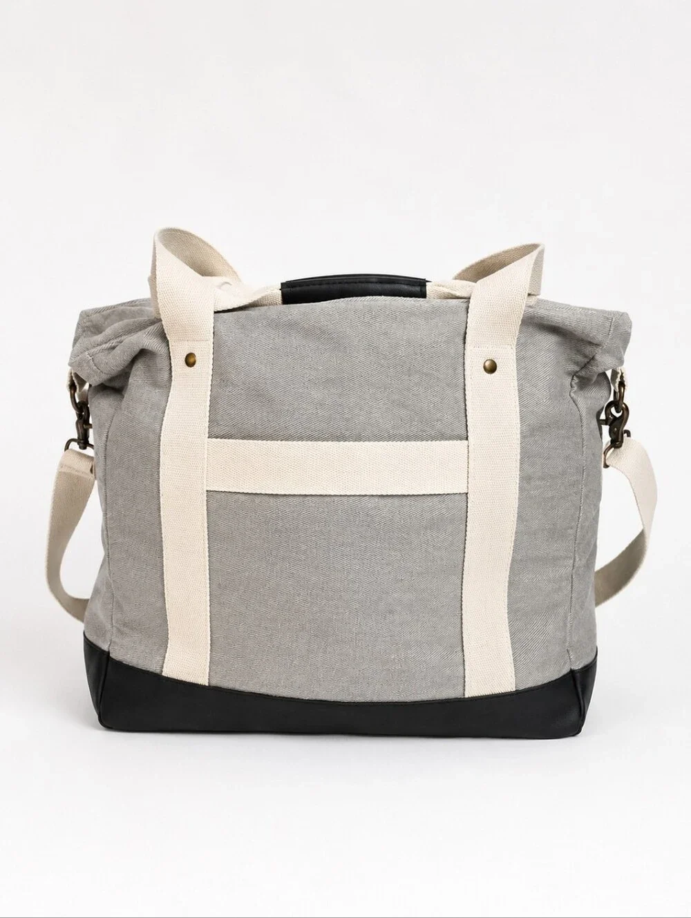 Cutter & Buck Gray Canvas Weekender Tote / Travel Bag